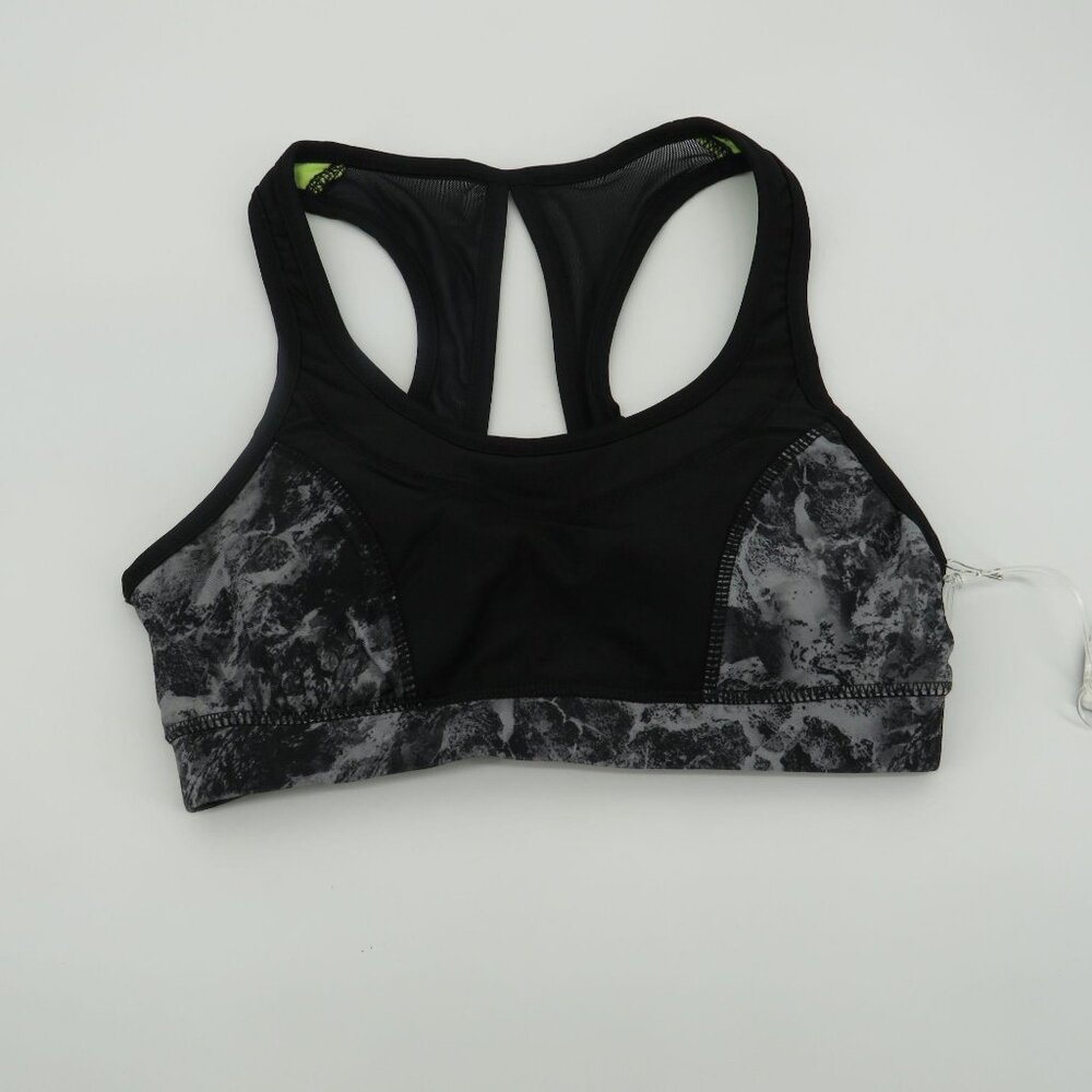 Kyodan Keyhole Back Crop Racerback Sports Bra Black XS NWT $42